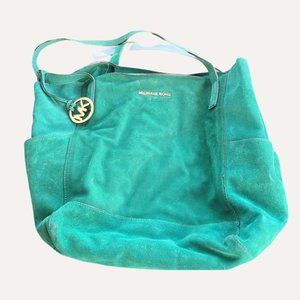 MK green leather oversize bag